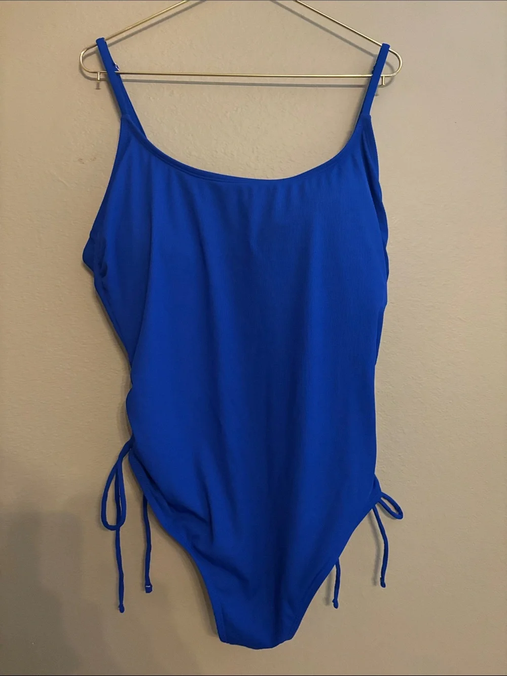 Shade & Shore Royal Blue One-Piece Swimsuit with Side Ties